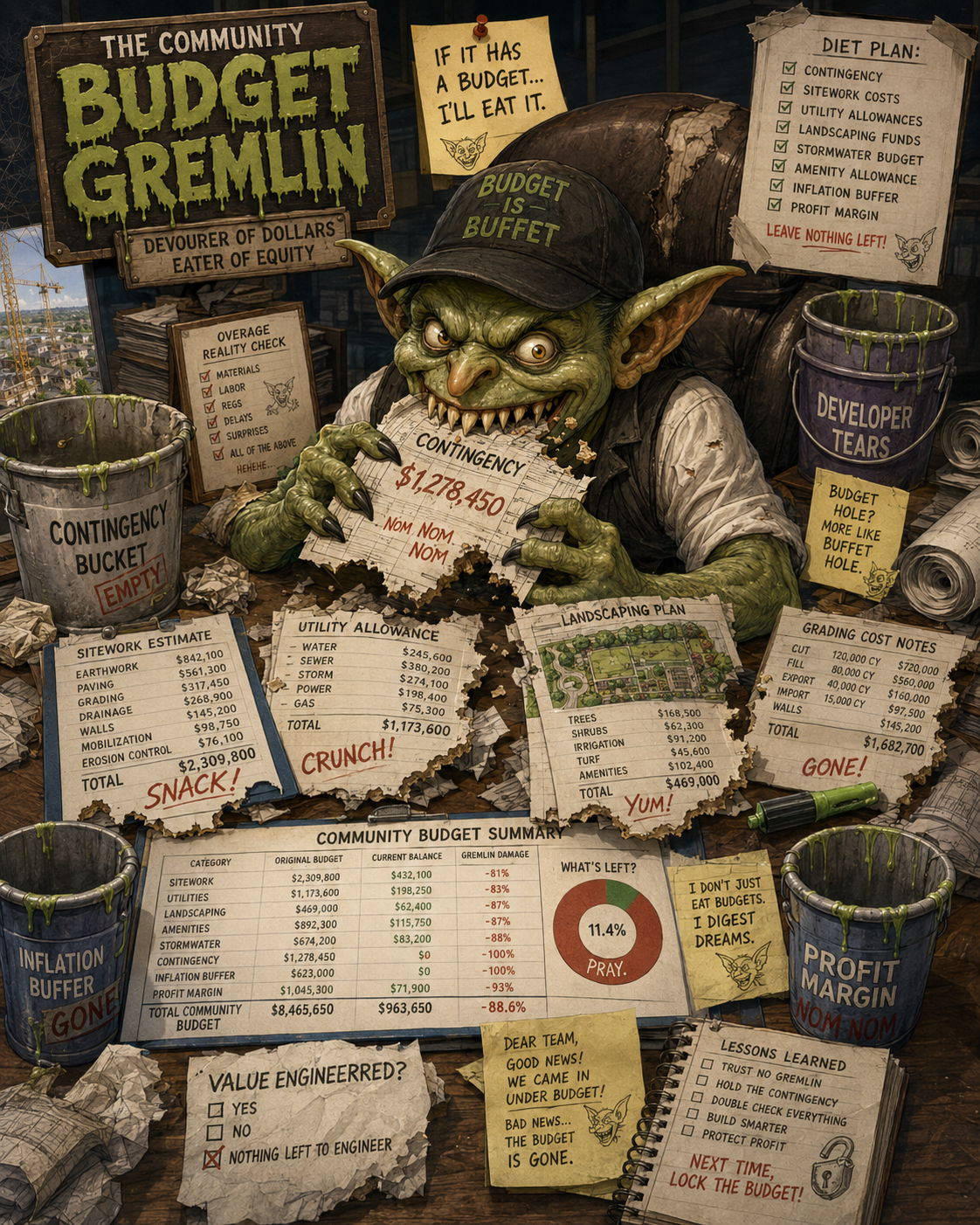 Budget Gremlin eating community budgets and contingency