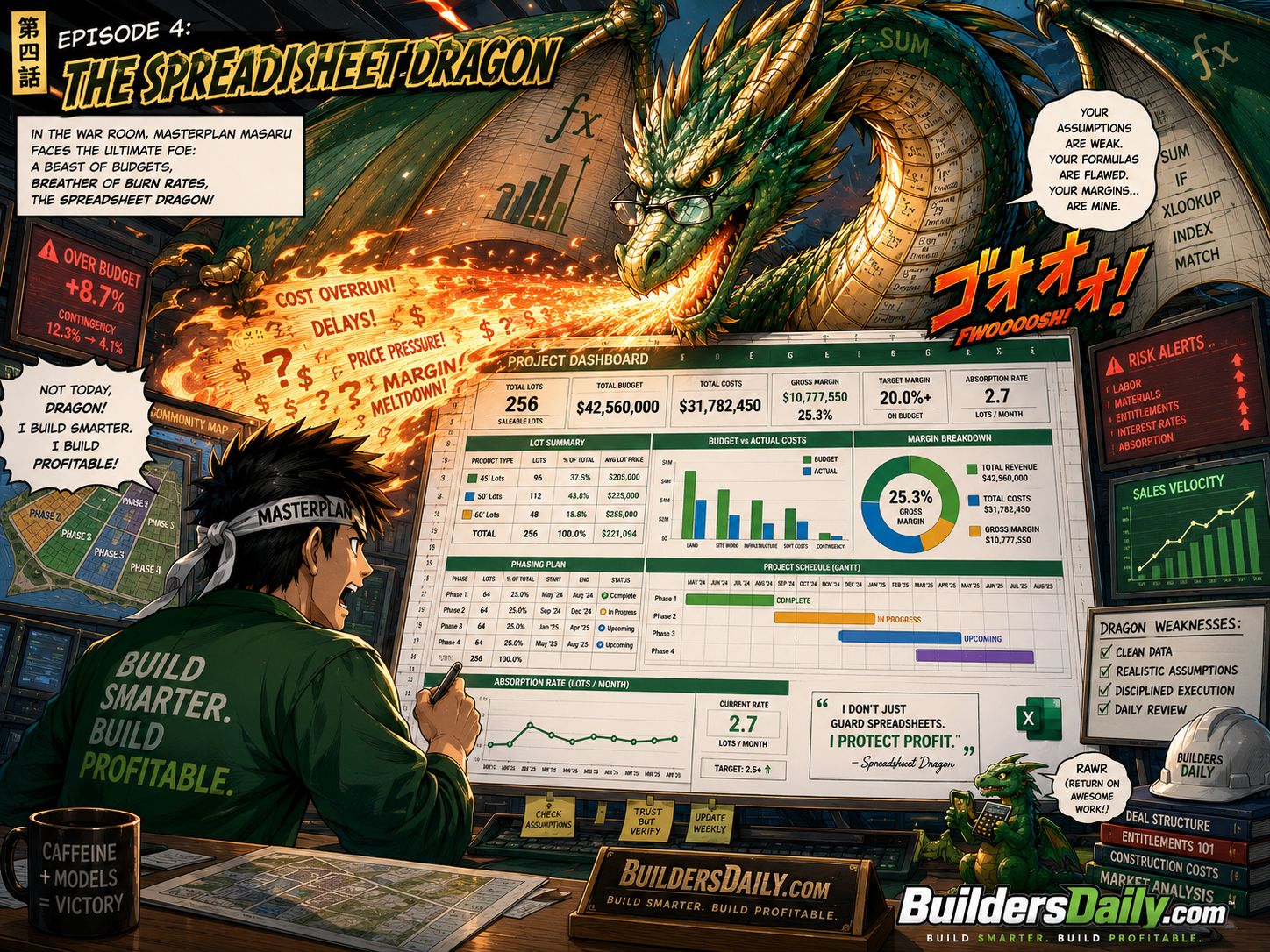 Spreadsheet Dragon breathes fire over budgets, lot counts, margins, and schedules