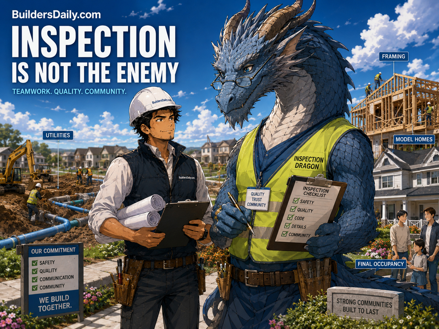 Masaru respectfully working with the Inspection Dragon across multiple homes and site improvements